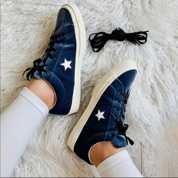 NWT Converse ID Custom Low Tops Velour Blue - Picture 3 of 8